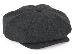 Beechfield Original Headwear Melton Wool Baker Boy Charcoal Grey Cap