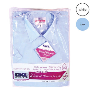 CKL Twin Pack Girls School Blouse Short Sleeve