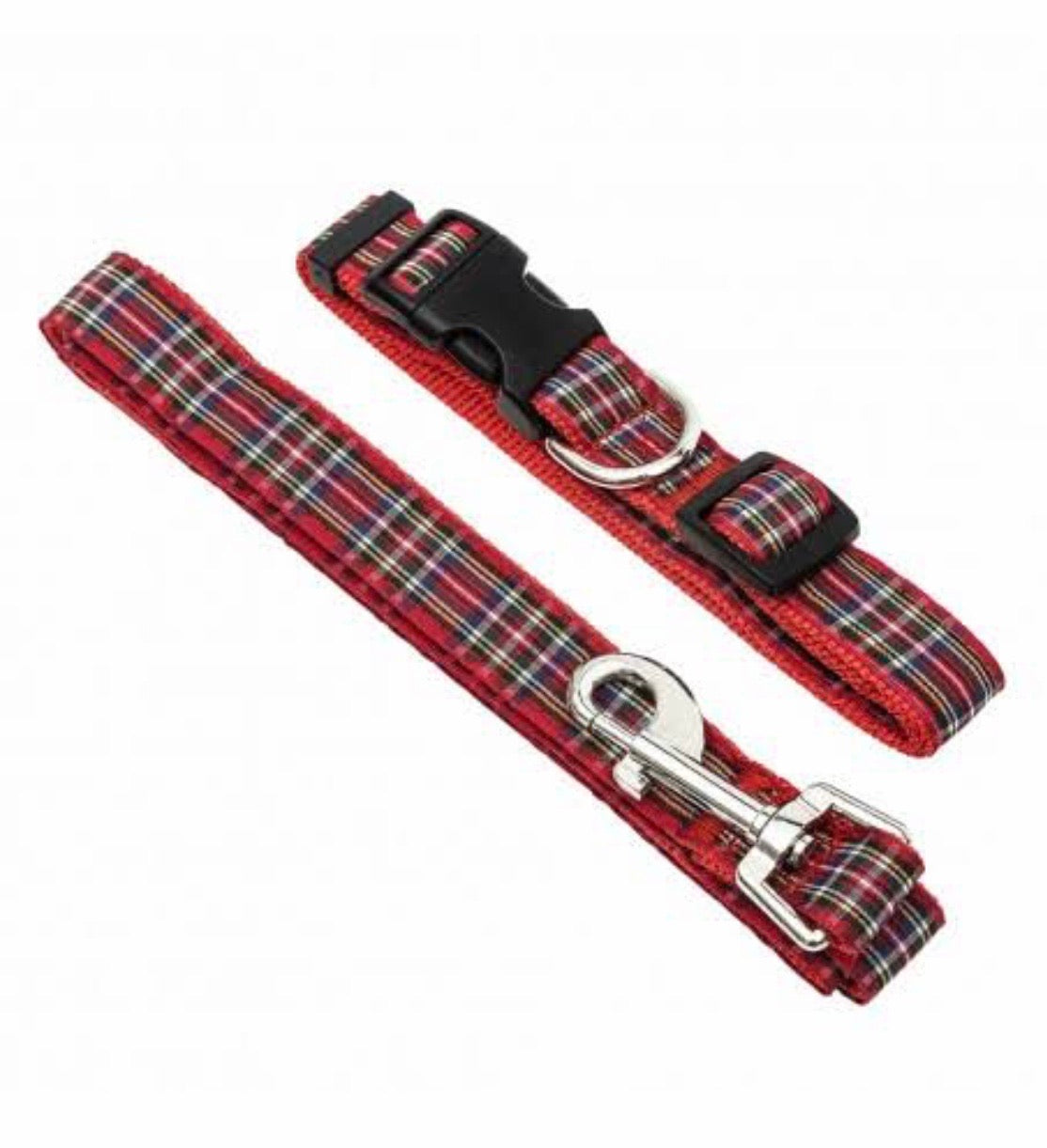 Tartan dog lead and matching collar