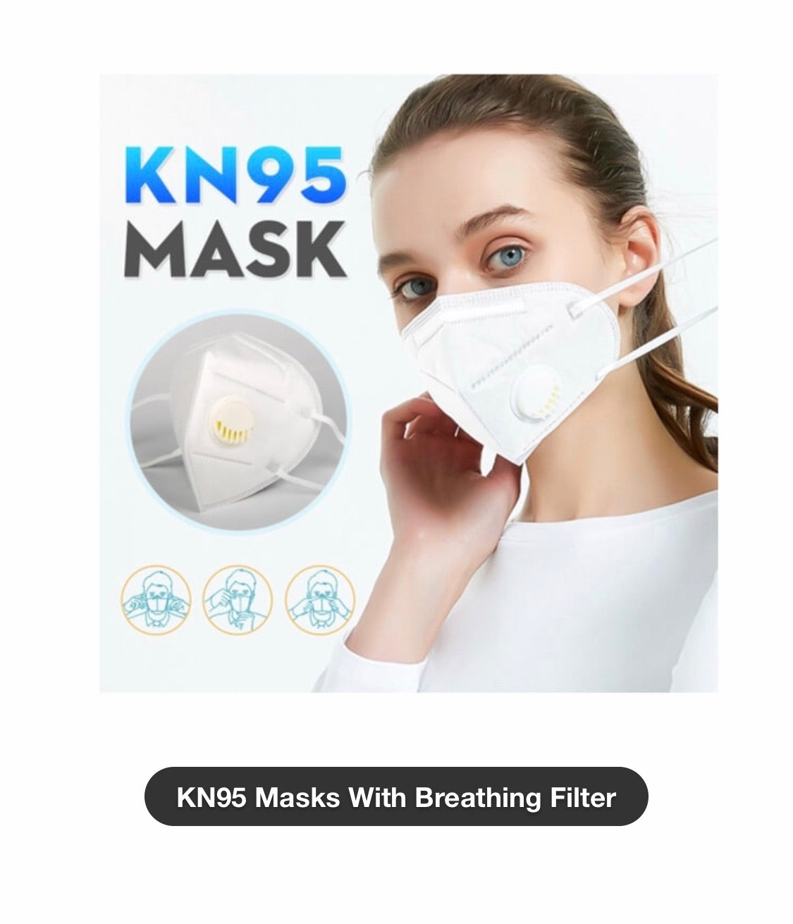 Disposable Respirator Face Mask 3D KN95 FREE DELIVERY