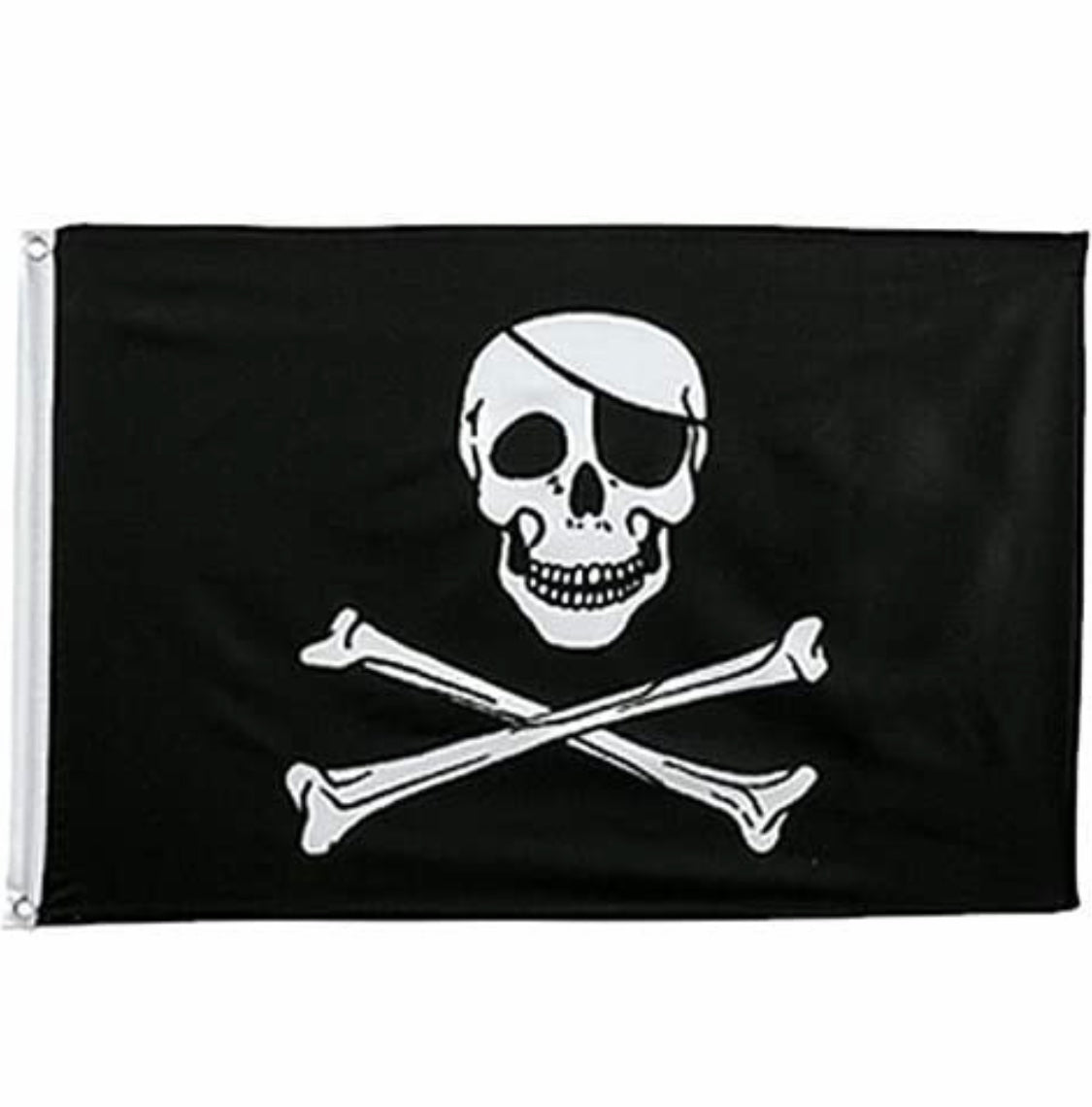 Pirates Jolly Roger Skull & Cross Bones Black & White Flag