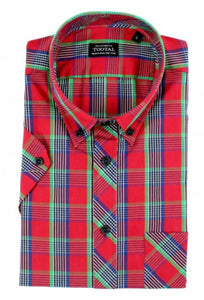 Tootal Red Plaid Short Sleeve Shirt