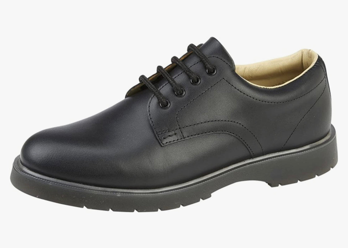 Grafters Retro Moc Doc M181, Men's Leather Uniform Shoe with PVC/Nitrile Sole