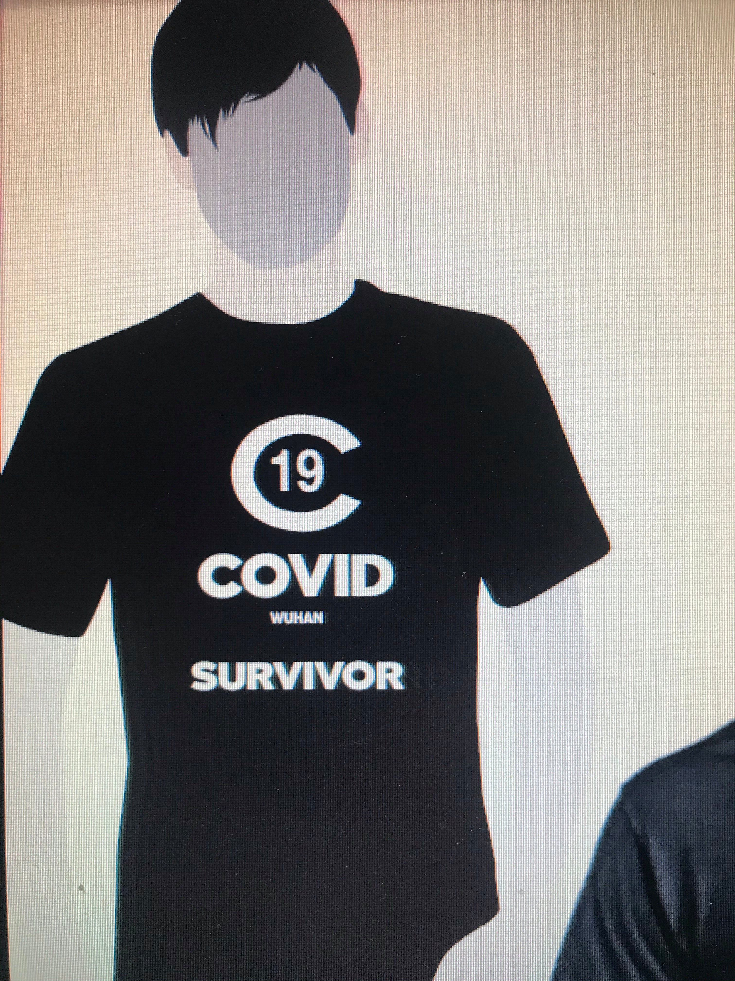 C19 Covid Survivor Tee Black  Limited Edition..