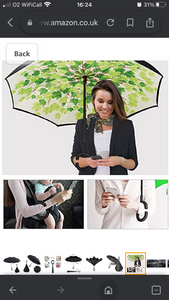Stand Alone Double Layer C-Handle Inverted Upside Down Waterproof Reverse Umbrella UK