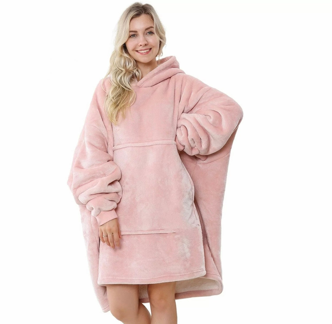 Energy Saving Sherpa Hoodie Fleece Blanket Oversize Hooded Sweatshirt