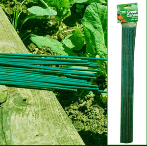 Kingfisher 20 Pack 60cm Long Split Green Garden Wood Canes - Plant Support