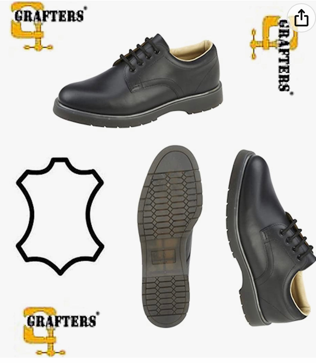 Grafters Retro Moc Doc M181, Men's Leather Uniform Shoe with PVC/Nitrile Sole