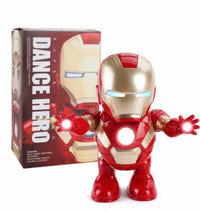 Dancing Iron Man Dance Hero Toys Dancing Robot with Light Music Dancing for Boy Girls Kids Children Gift (iron Man)