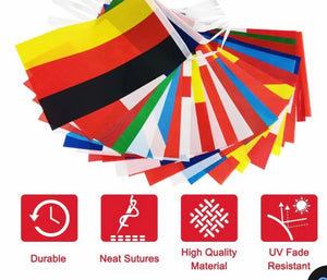 10M FIFA World Cup Bunting Fabric 2022 Qatar 32 Football Teams Flags Banner