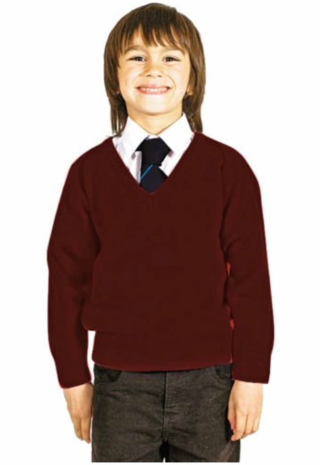 CKL Boys School Uniform V Neck Premium Wool Mix Knitted Pullover Jumper