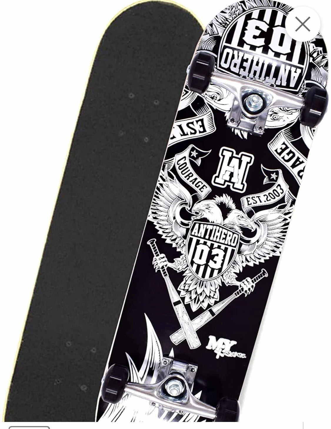 M.Y X-Skate Complete Skateboard 31" Double Kick Beginner Skateboard