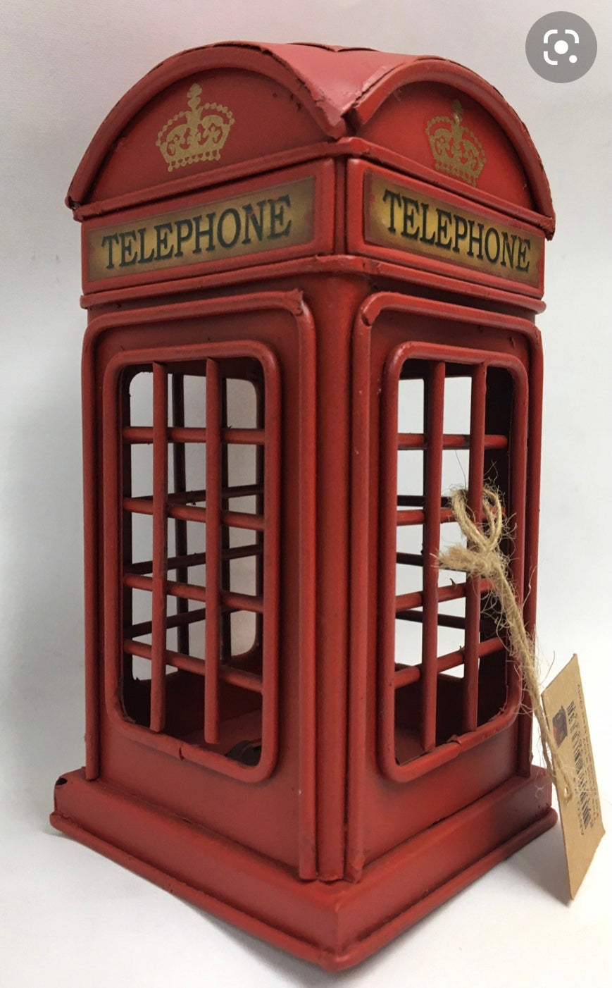 Kreatif Kraft Telephone Box Metal Ornament