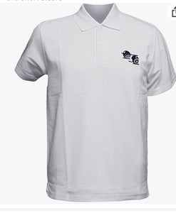 Mens Lawn Bowl White T-Shirt Bowling Motif Logo and Short Sleeve