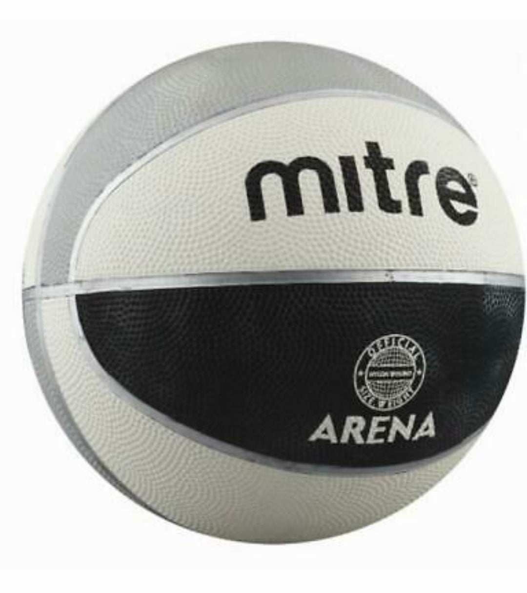 Mitre Arena Nylon Wound Basketball Blk/Wht/Sil (CSA1) Outdoor Training Equipment