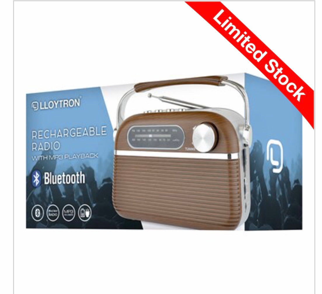 Lloytron Bluetooth Rechargeable Radio Vintage. Fm-am-mp3-bluetooth ...