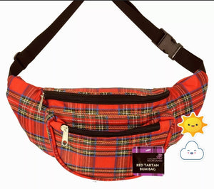 Red Tartan Style Bum Bag by Thistle Products