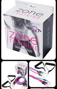 Zone Training Interchangeable Resistance Band Set (3 bands w/ 2 handles)