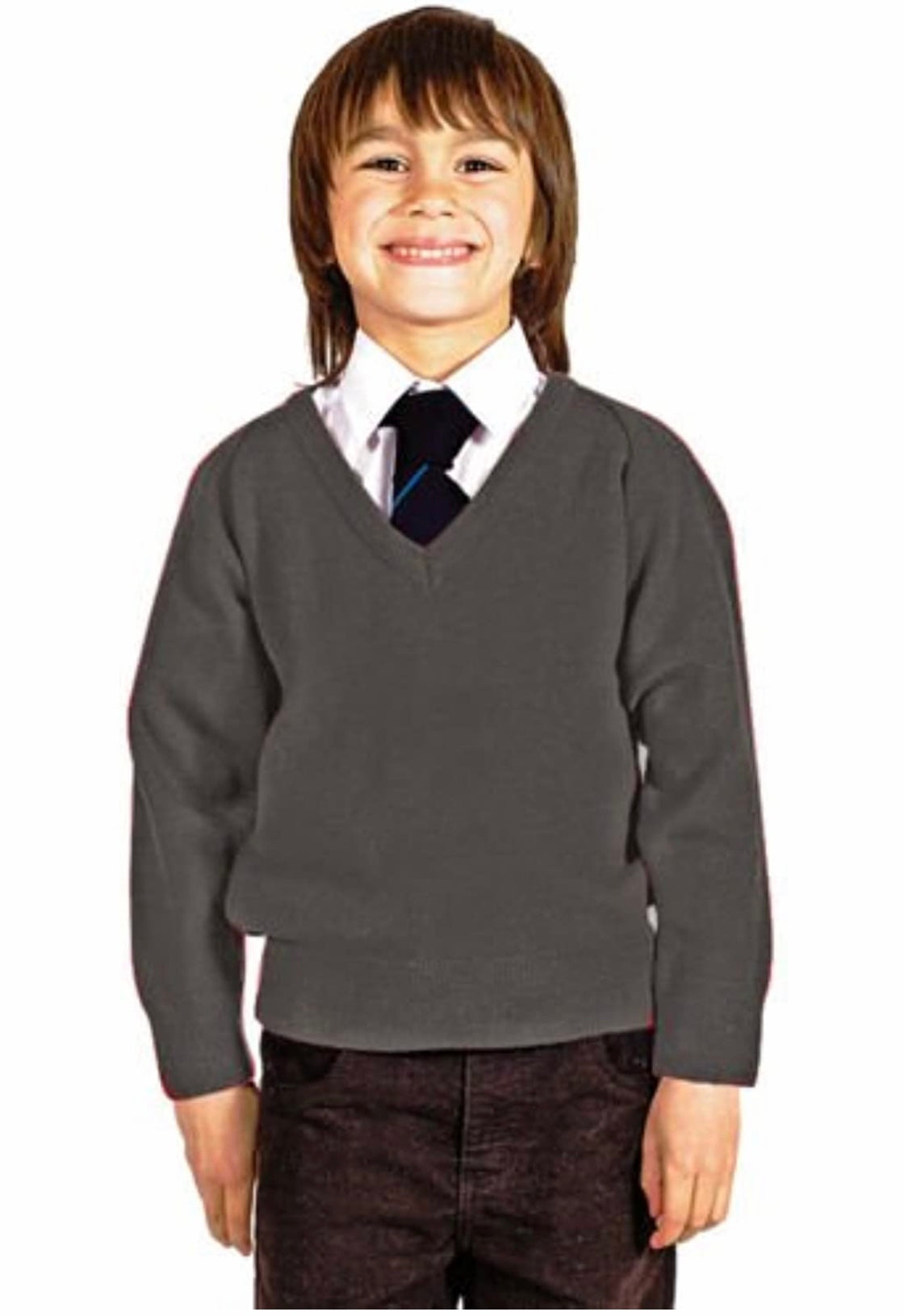 CKL Boys School Uniform V Neck Premium Wool Mix Knitted Pullover Jumper