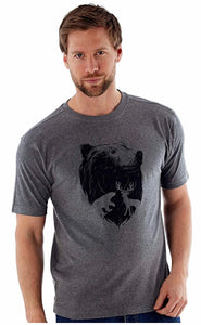 Harvey James Super Soft Mens Pyjamas Bear Print Tee Casual Sleepwear Top T-Shirt