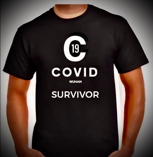 C19 Covid Survivor Tee Black  Limited Edition..