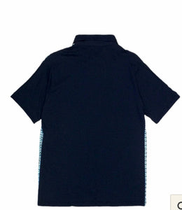 MX Blue Geometric Pattern Polo Shirt