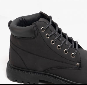DEK OASIS Unisex 6 Eyelet Padded Collar Ankle Boots Black