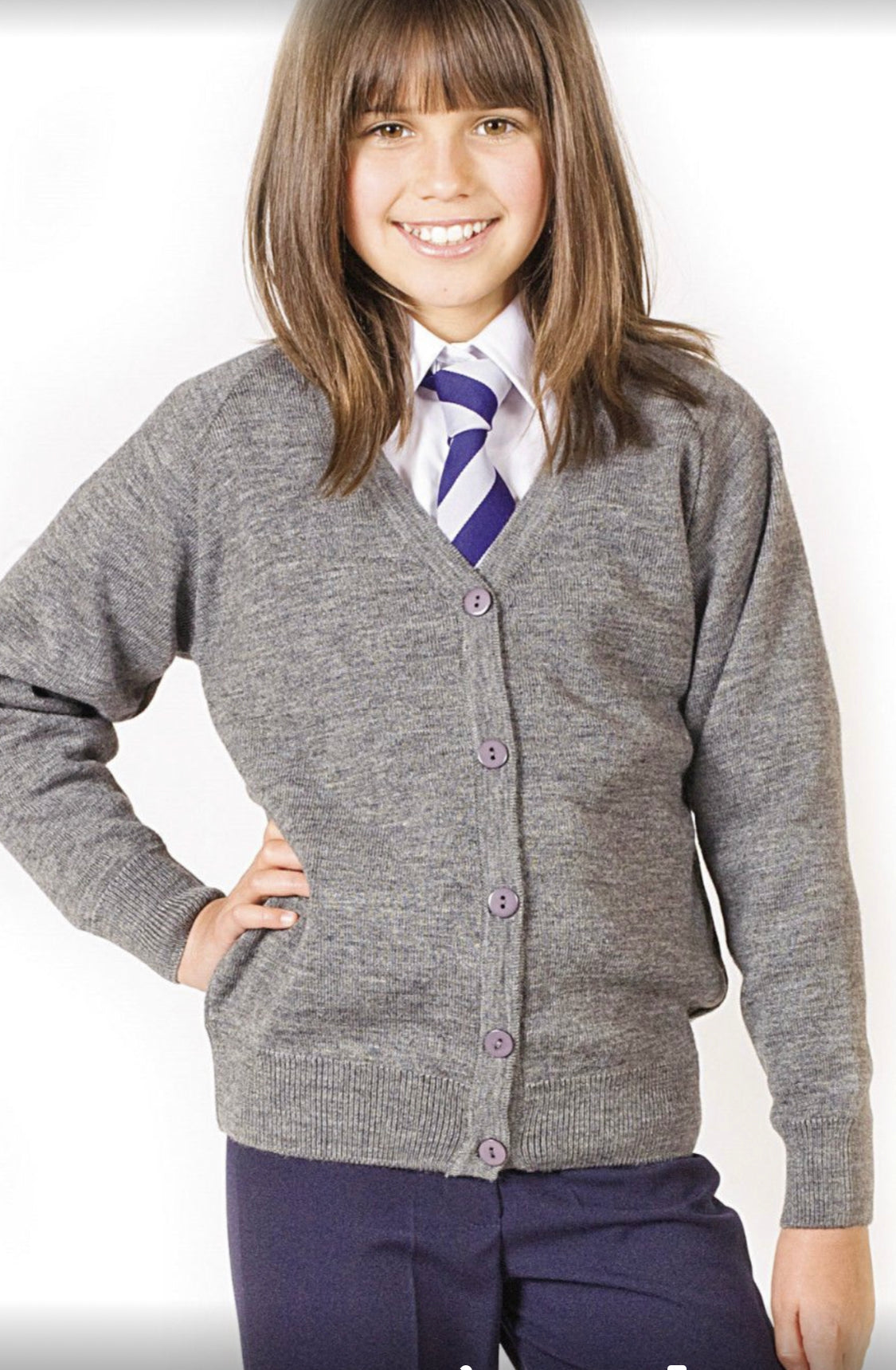 CKL Girls School Cardigan Premium Wool Mix Knitted Cardigan