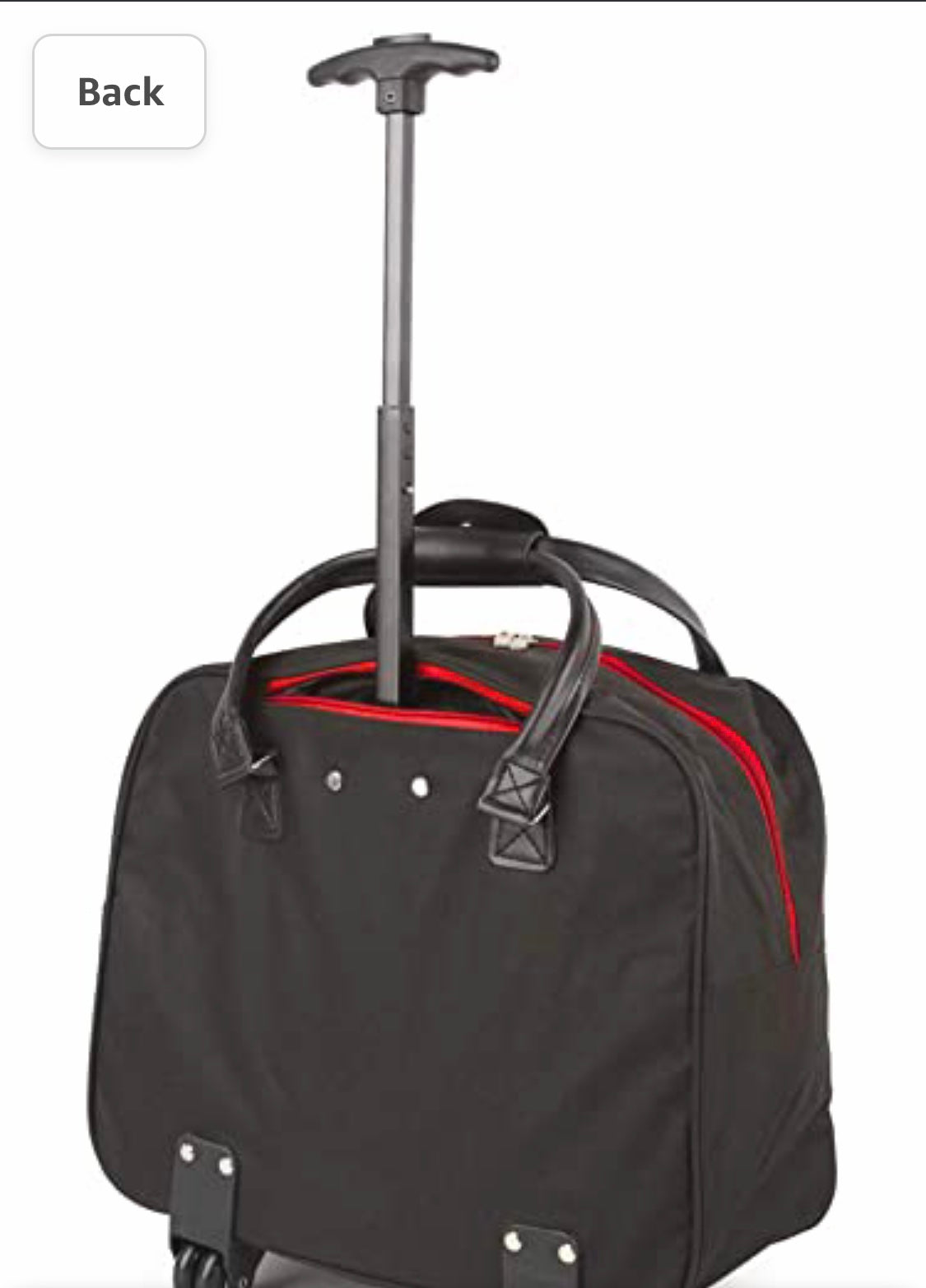 32L Wheelie Compass Tote Bag Travel Overnight Weekender Flight Cabin Trolley CASE Stands Upright 2 Wheel (Black RED)