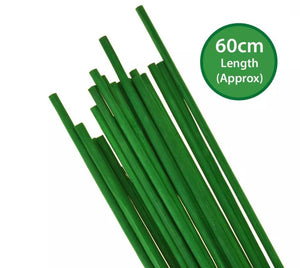 Kingfisher 20 Pack 60cm Long Split Green Garden Wood Canes - Plant Support