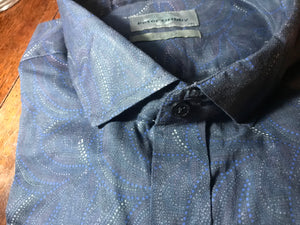 Peter Gribby King-Size Black /Lilac Paisley Patterned Men's Shirt