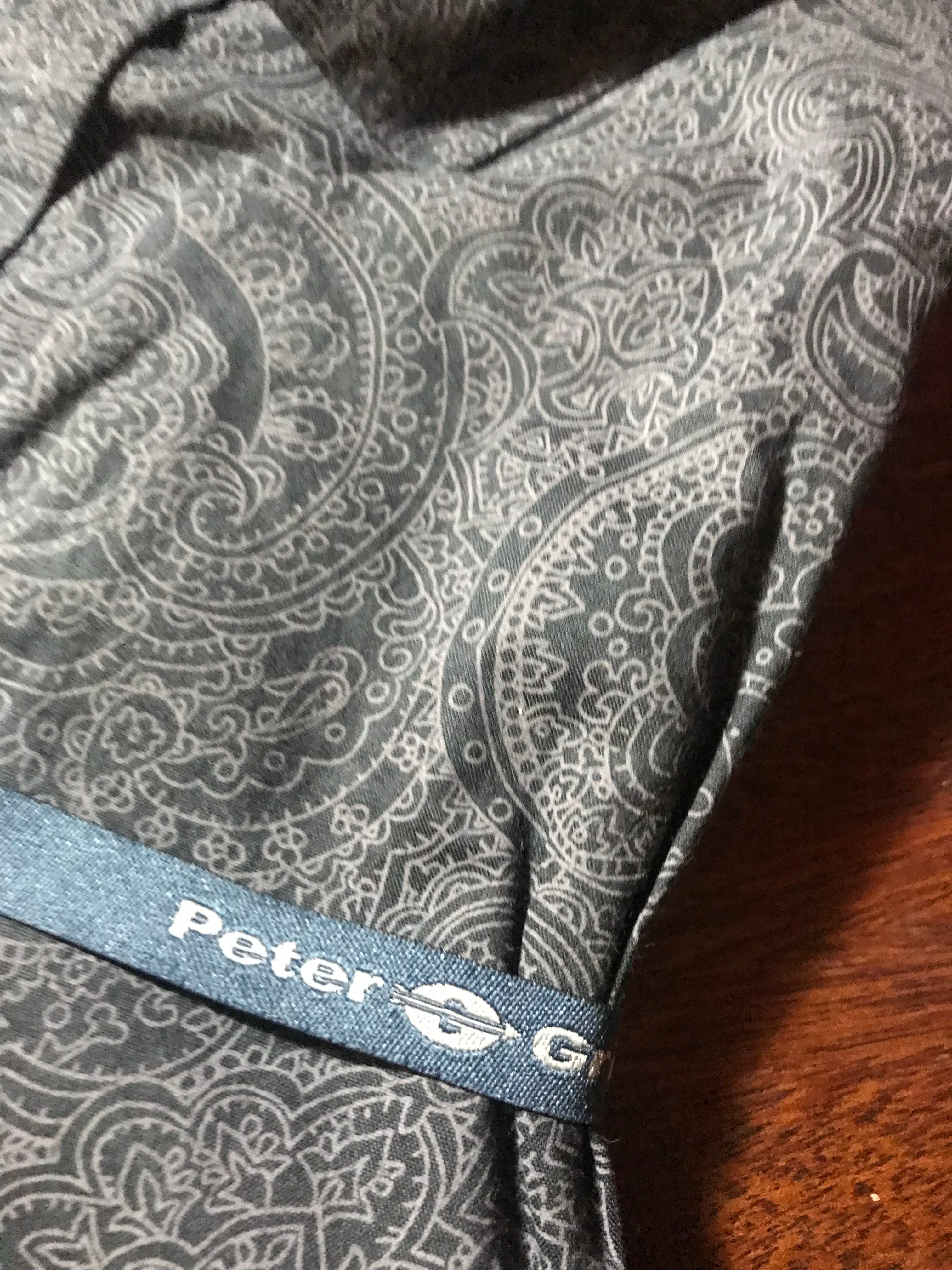 Peter Gribby King-Size Charcoal Paisley Patterned Men's Shirt