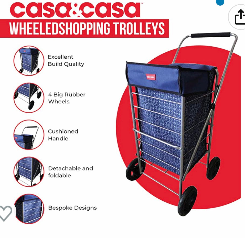 Casa & Casa Geometric 4 Wheel Shopping Trolley