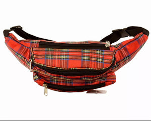 Red Tartan Style Bum Bag by Thistle Products