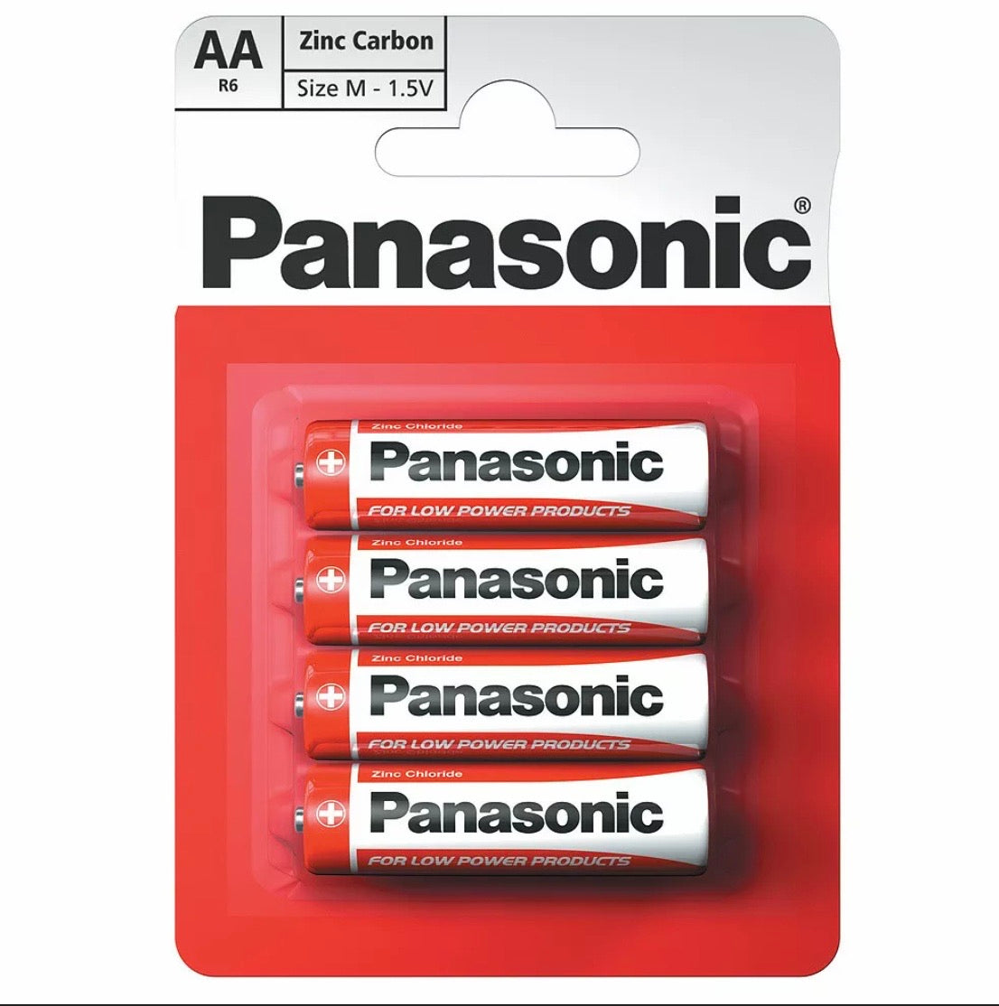 4 Pack AA Panasonic Zinc Power Carbon Batteries