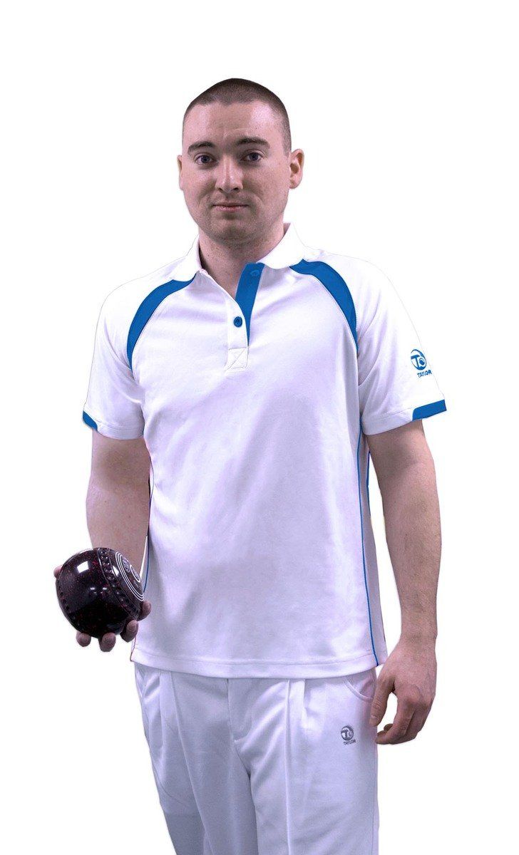 Gents Ace XVI Shirt for Lawn bowlers - Blue Trim